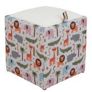 Taburet Box - Print - corp Animale safari/capac imitatie piele diverse culori
